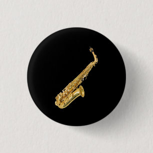 Bóton Redondo 2.54cm Presentes e produtos do design do "saxofone"