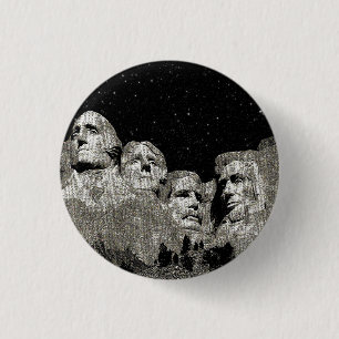 Bóton Redondo 2.54cm Presidentes Americanos Monte Rushmore,