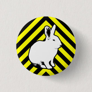 Bóton Redondo 2.54cm Preto de BunnyLuv, amarelo e botão do coelho