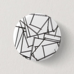 Bóton Redondo 2.54cm Preto e Branco Geométrico
