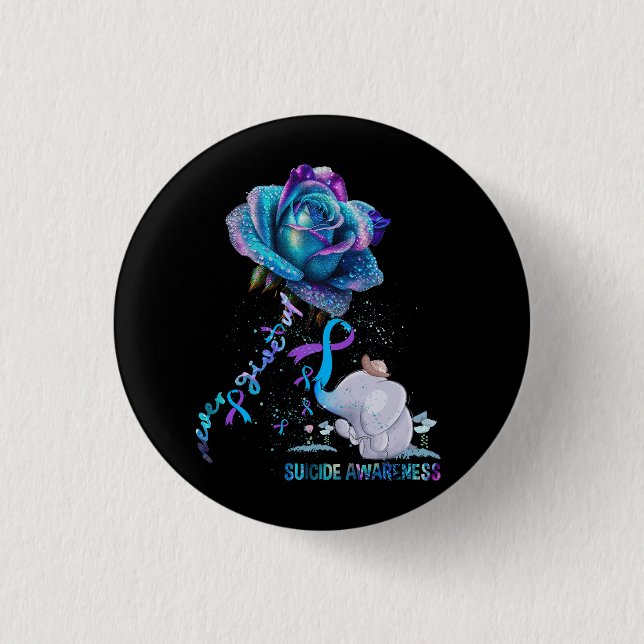 Bóton Redondo 2.54cm Prevenção ao suicídio Sensibilização Fita de Elefa (Frente)