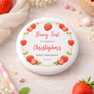Bóton Redondo 2.54cm Primeiro Aniversário de Berry Primeiro Aniversár