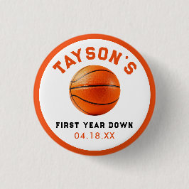 Bóton Redondo 2.54cm primeiro aniversario do primeiro ano para baixo