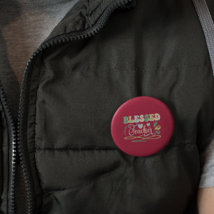 Bóton Redondo 2.54cm Professor abençoado de volta à Design escolar