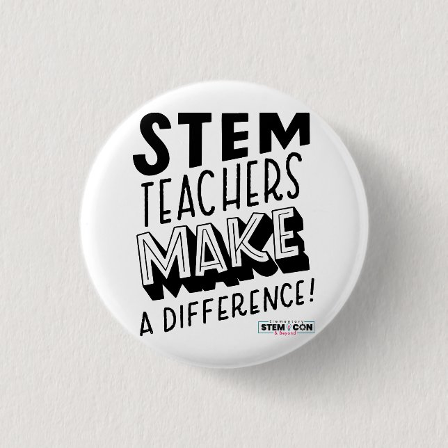 Bóton Redondo 2.54cm Professores STEM Botão Diferença (Frente)