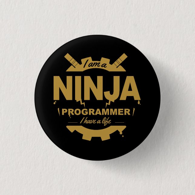 Bóton Redondo 2.54cm programador de botões pin - eu sou um ninja (Frente)