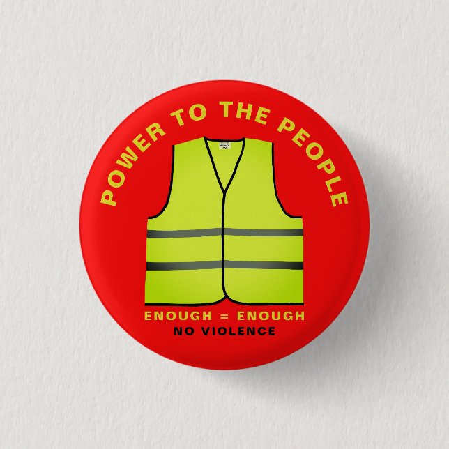 Bóton Redondo 2.54cm Protest button Yellow vest (Frente)