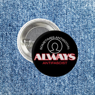 Bóton Redondo 2.54cm Protesto em forma de bolso: Botão Antifascista