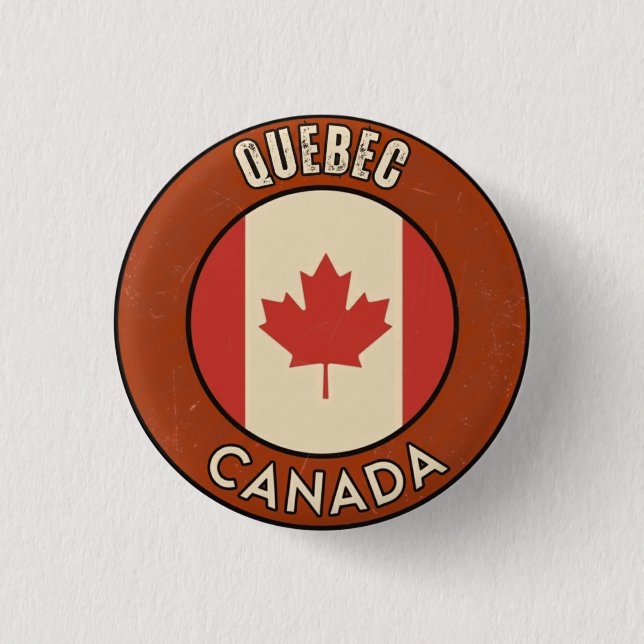 Bóton Redondo 2.54cm Província de Quebec Canadá (Frente)