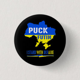 BÓTON REDONDO 2.54CM PUCK FUTIN UCRÂNIA AZUL E AMARELO