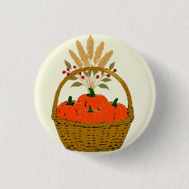 Bóton Redondo 2.54cm 🍂 **Pumpkin and Wheat Basket Badge