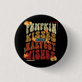 Bóton Redondo 2.54cm Pumpkin Kisses e Colheita de Desejos, Cozy Fall