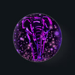 Bóton Redondo 2.54cm Purple Pink Elephant Button<br><div class="desc">Button with Neon Pink Purple Elephant Walking At Starry Night Magic Elephants Painted Buttons Gift Accessories - Choose / Add Your Unique Text / Color - Make Your Special Gift - Resize and move or remove and add elements / image with Customization tool ! - Drawing and Design by MIGNED....</div>