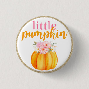 Bóton Redondo 2.54cm Queda Floral Pequeno Pumpkin Bebê e Meninas Anive