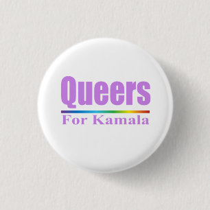 Bóton Redondo 2.54cm Queers for Kamala / Kamala Harris