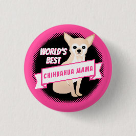 Bóton Redondo 2.54cm Qui fulvo Liso-Revestido da mamã da chihuahua