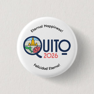 Bóton Redondo 2.54cm Quito Equador 2026 Pin da Convenção Internacional