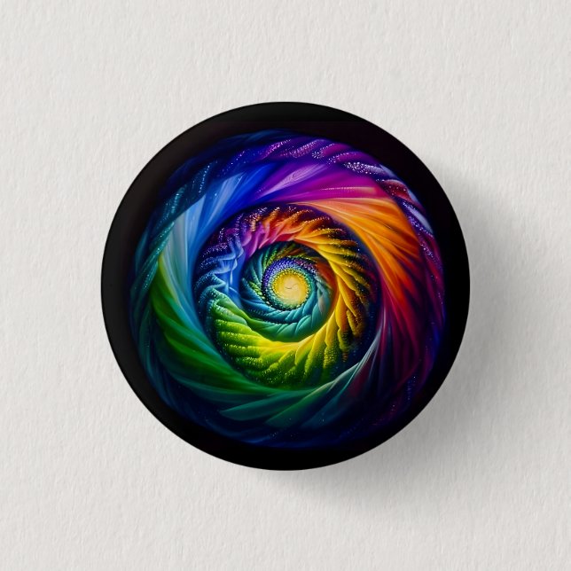 Bóton Redondo 2.54cm Rainbow Spiral Out (Frente)