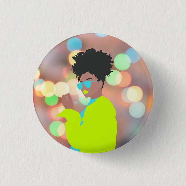 Bóton Redondo 2.54cm Rainha Dançante. (Frente)