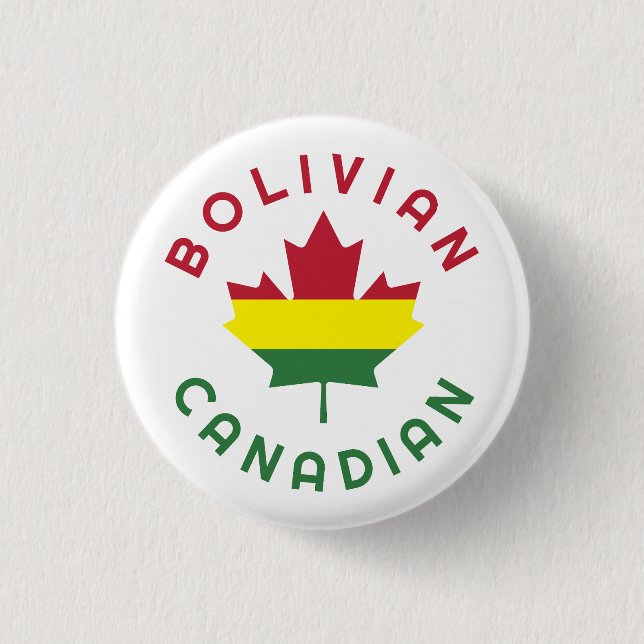 Bóton Redondo 2.54cm Raízes bolivianas canadenses (Frente)