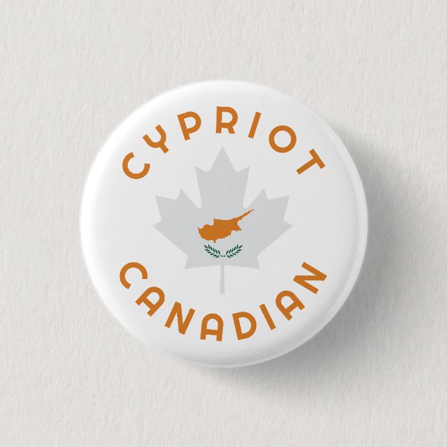 Bóton Redondo 2.54cm Raízes cipriotas canadianas (Frente)