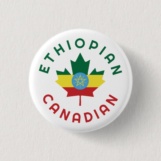Bóton Redondo 2.54cm Raízes Etíopes Canadianas (Frente)