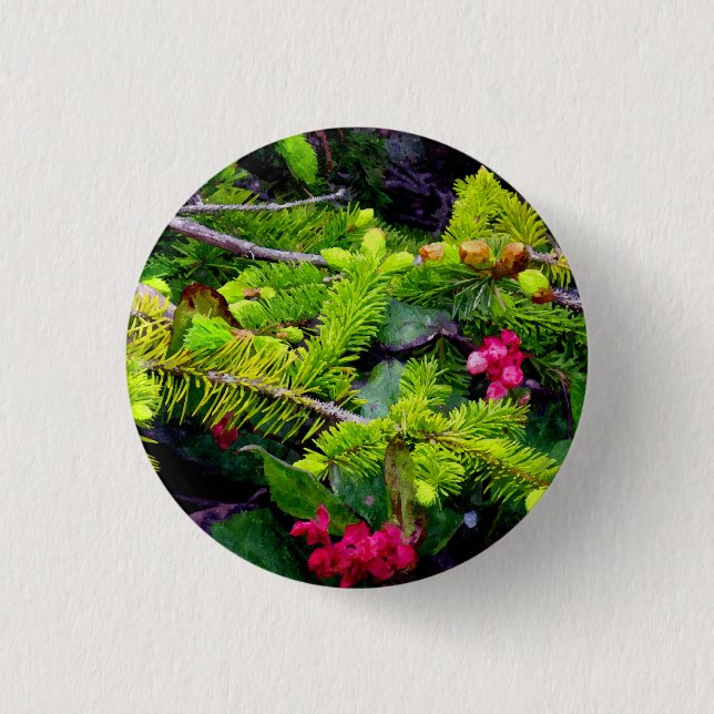 Bóton Redondo 2.54cm Ramo do Natal (Frente)