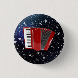 Bóton Redondo 2.54cm Red Accordion on Starry Sky