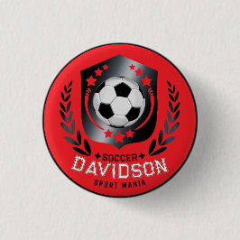 Bóton Redondo 2.54cm Red and Black Soccer Ball for Sporty Men and Boys