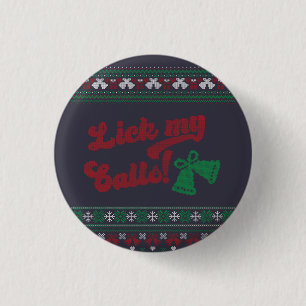 Bóton Redondo 2.54cm Red Green Lick Minhas Bolas Feio Natal