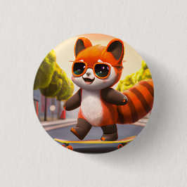 Bóton Redondo 2.54cm Red Panda Rides