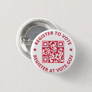 Bóton Redondo 2.54cm Registre-se para votar código QR digitalizável ver