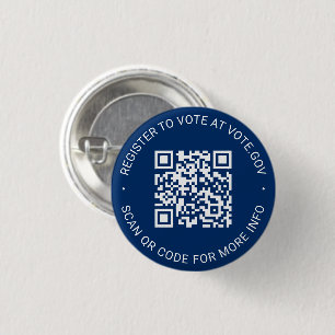 Bóton Redondo 2.54cm Registre-se para votar marinho personalizado do Có