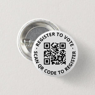 Bóton Redondo 2.54cm Registre-se para votar o código QR personalizável