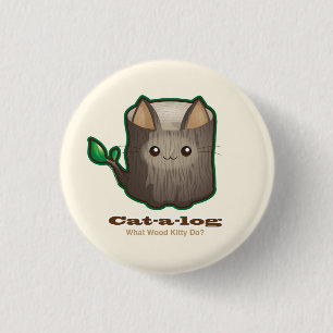 Bóton Redondo 2.54cm Registro bonito do gato de Punny