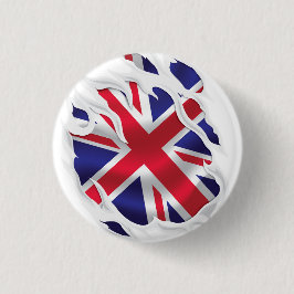 Bóton Redondo 2.54cm Reino Unido Sob Bandeira Da Pele