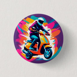 Bóton Redondo 2.54cm Representação Colorida de Arte de um Canteiro