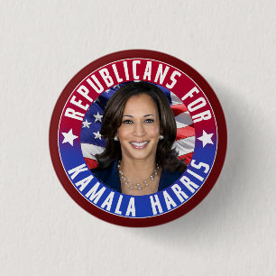 Bóton Redondo 2.54cm Republicanos pelo Presidente Kamala Harris Foto 20