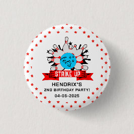 Bóton Redondo 2.54cm Retro Bowling Kids 1st Birthday Party