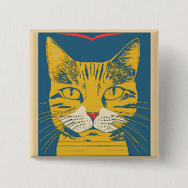 Bóton Redondo 2.54cm retro cat 4