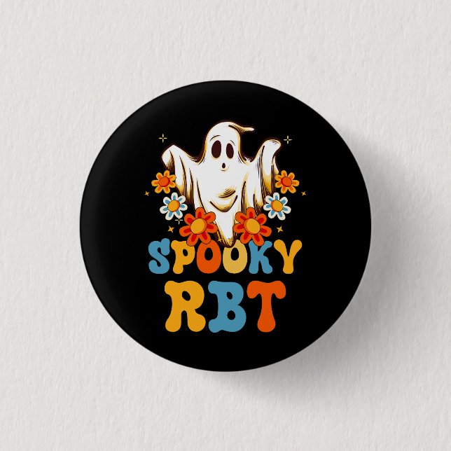 Bóton Redondo 2.54cm Retro Spooky Behaviour Technician Halloween Rbt (Frente)