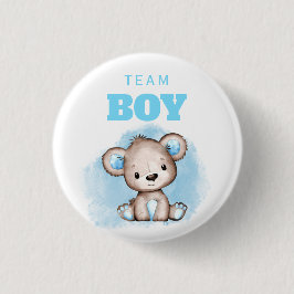 Bóton Redondo 2.54cm Revelação de Gênero do Urso de Meninos da Equipe