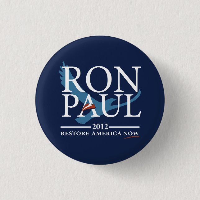 Bóton Redondo 2.54cm Revolução de Ron Paul (Frente)