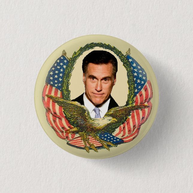 Bóton Redondo 2.54cm Romney Ryan Retro (Frente)