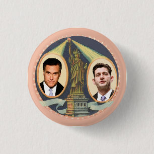 Bóton Redondo 2.54cm Romney Ryan retro