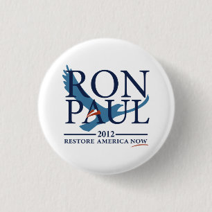 Bóton Redondo 2.54cm Ron Paul Revolução