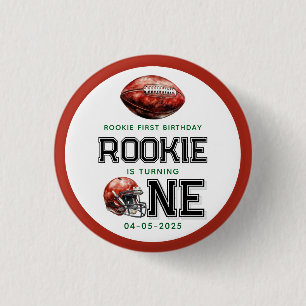 Bóton Redondo 2.54cm Rookie do Ano do primeiro aniversario de Futebol