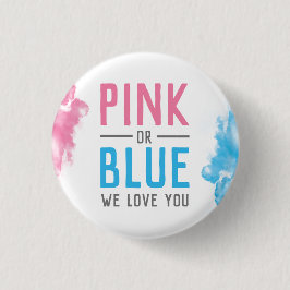Bóton Redondo 2.54cm Rosa ou azul nós amamo-lo bebê que o género revela