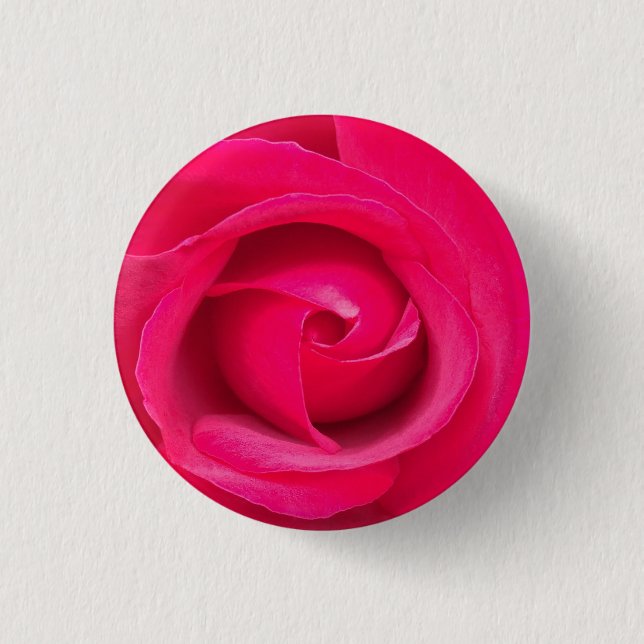 Bóton Redondo 2.54cm Rosa Rosa Vermelha Romântica (Frente)