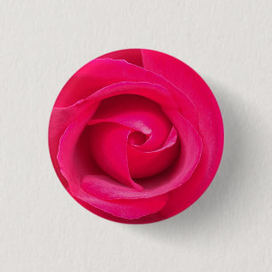 Bóton Redondo 2.54cm Rosa Rosa Vermelha Romântica